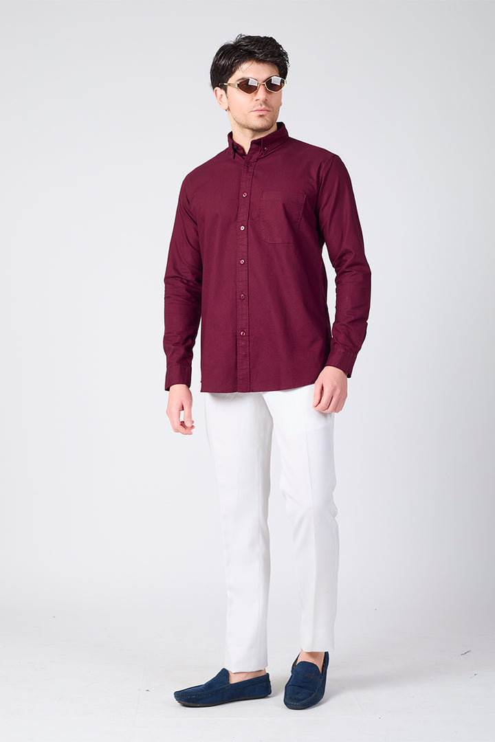 Core Lab Oxford Slim Shirt - Maroon