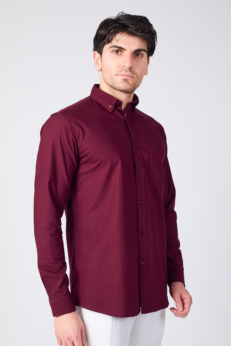 Core Lab Oxford Slim Shirt - Maroon