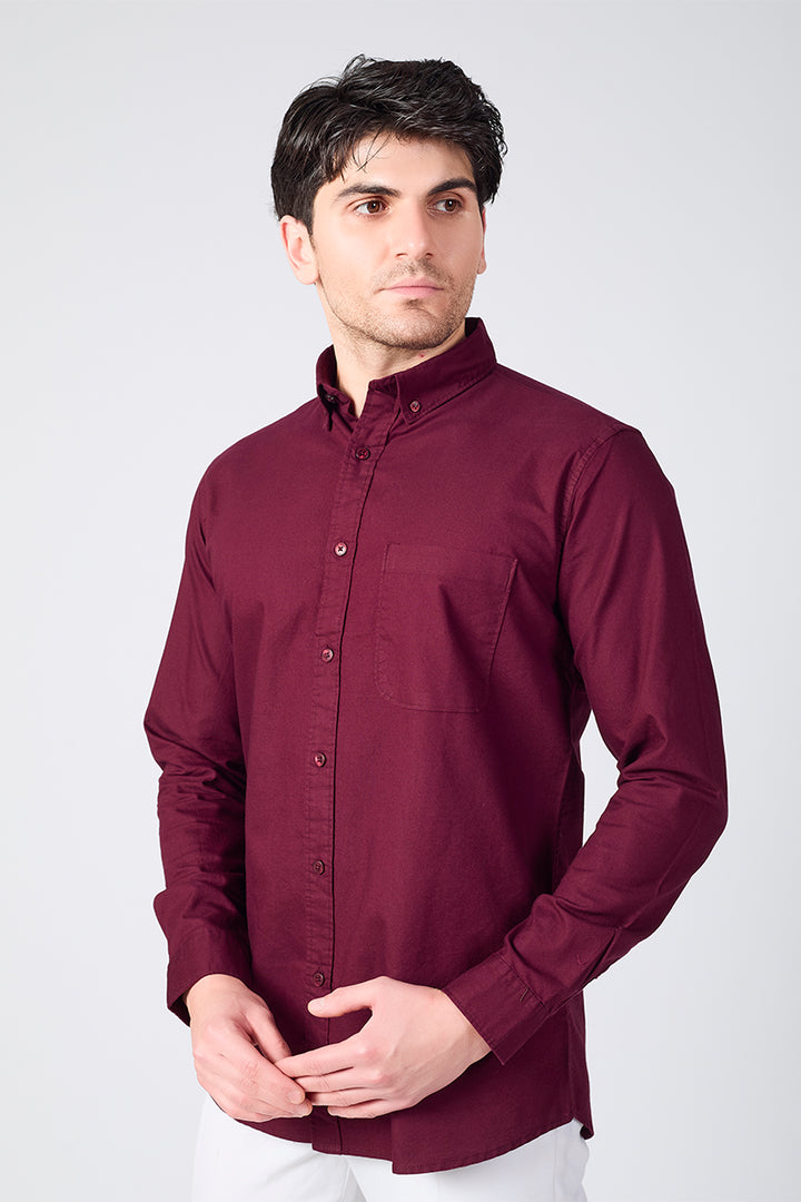 Core Lab Oxford Slim Shirt - Maroon