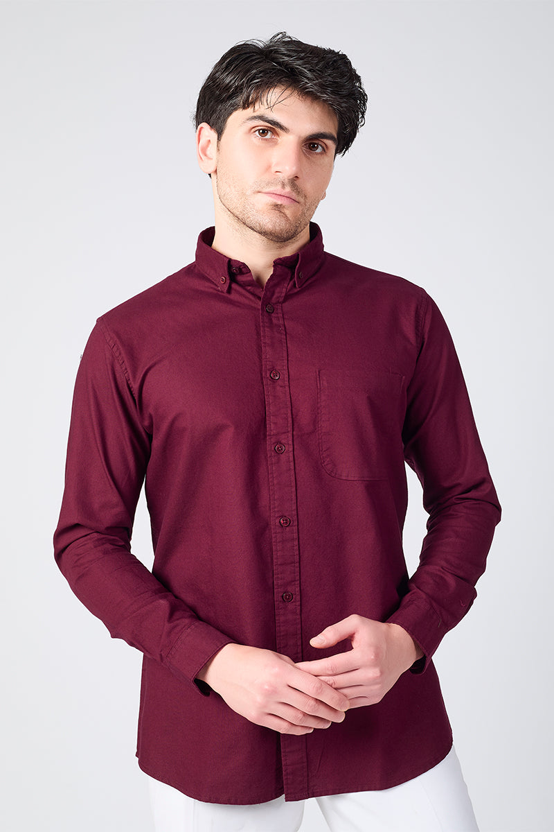 Core Lab Oxford Slim Shirt - Maroon