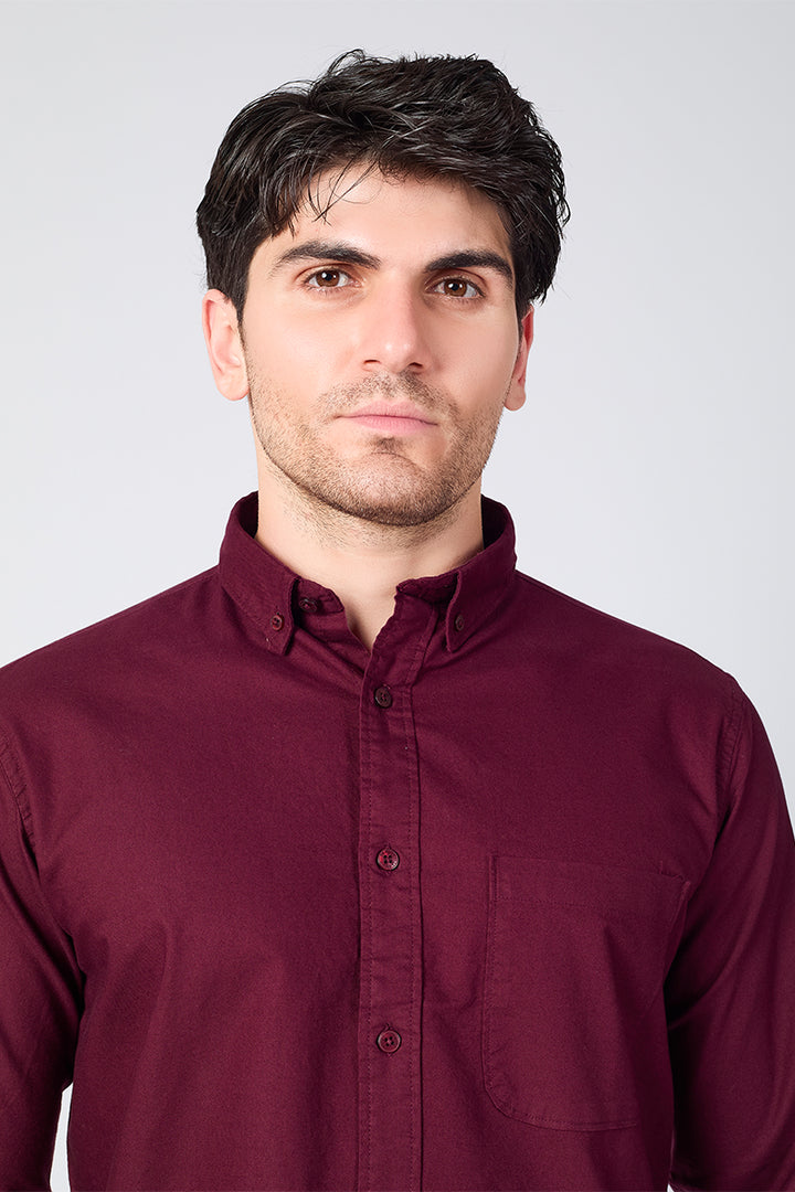 Core Lab Oxford Slim Shirt - Maroon