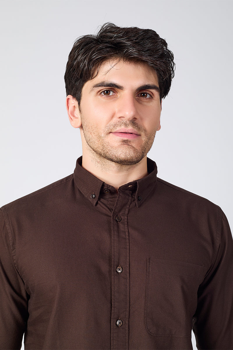 Core Lab Oxford Slim Fit Casual Shirt - Brown