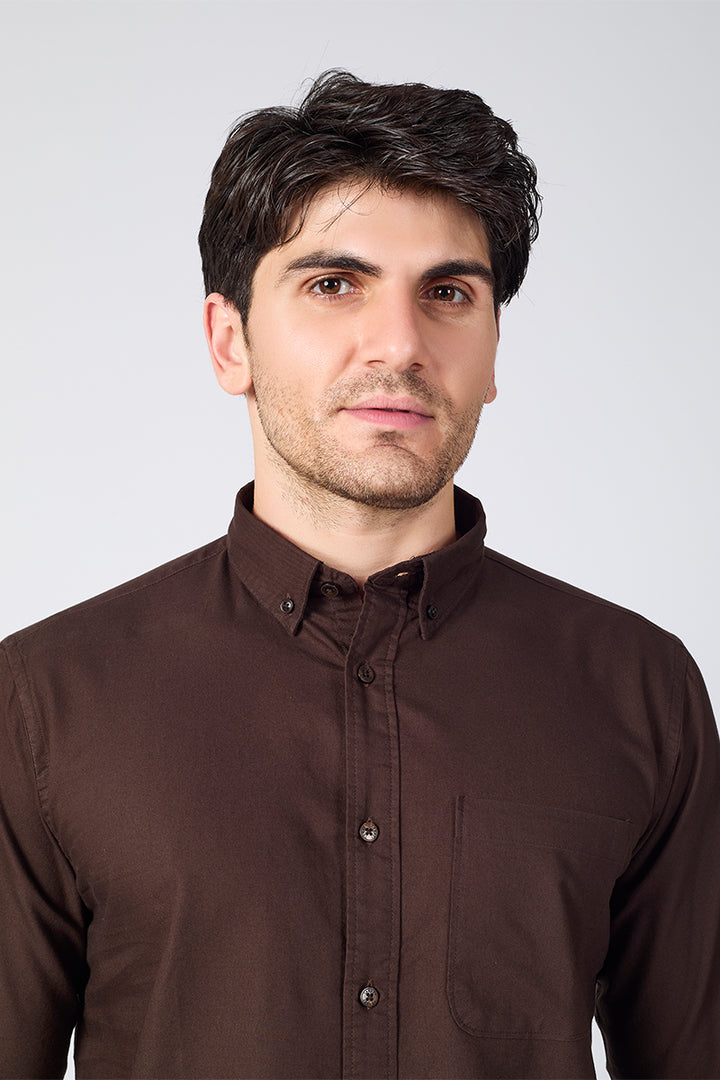Core Lab Oxford Slim Fit Casual Shirt - Brown