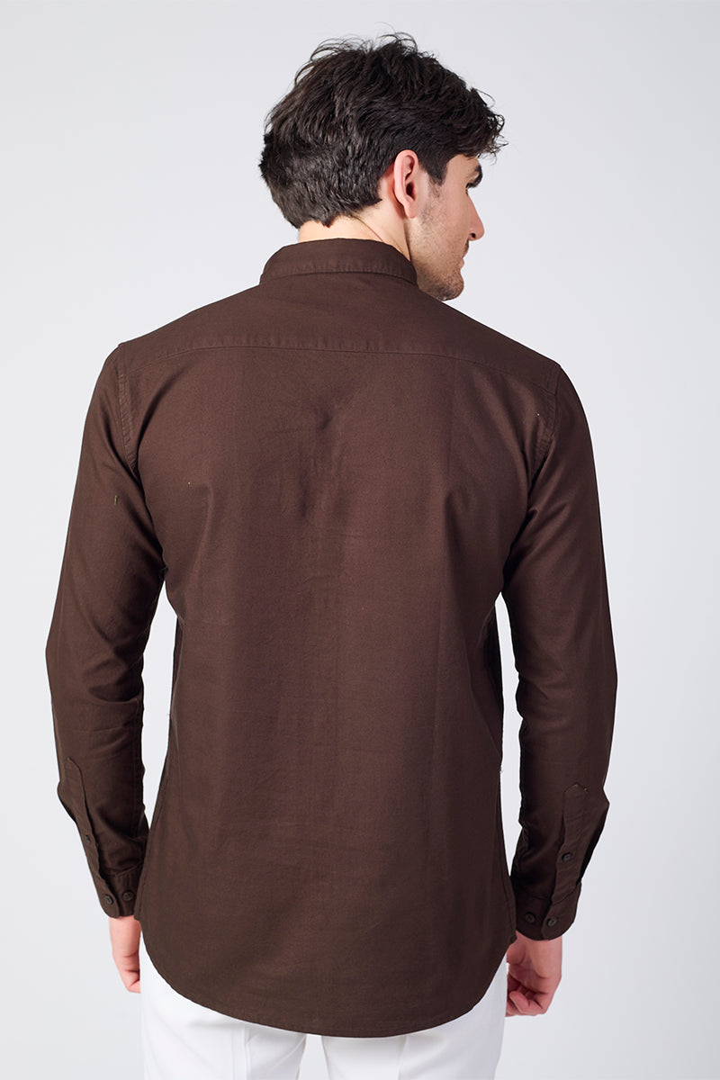 Core Lab Oxford Slim Fit Casual Shirt - Brown