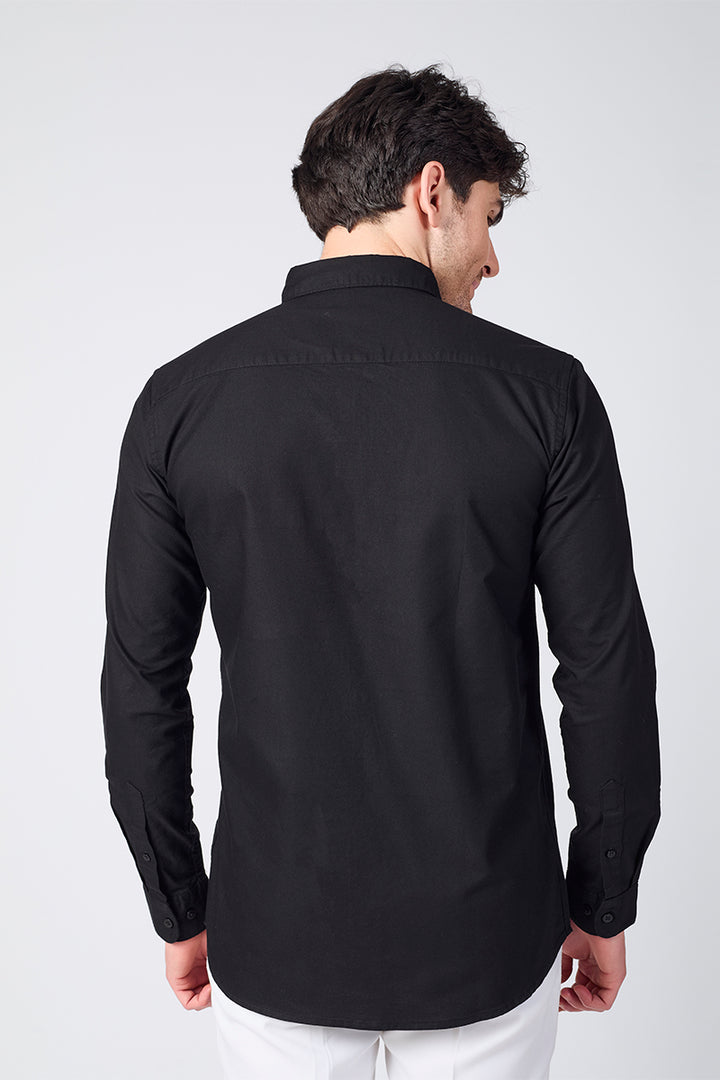 Core Lab Oxford Slim Fit Casual Shirt - Jet Black