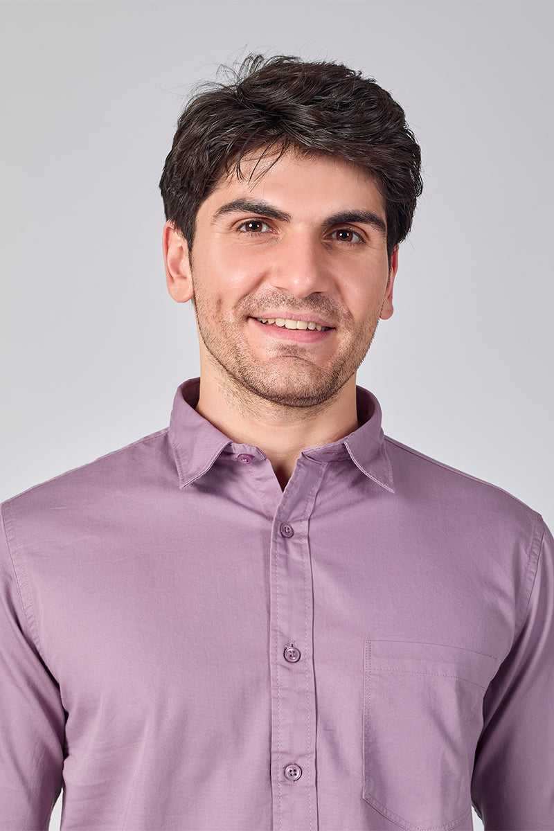 Dobby Cotton Solid Slim Fit Casual Shirt - Pink