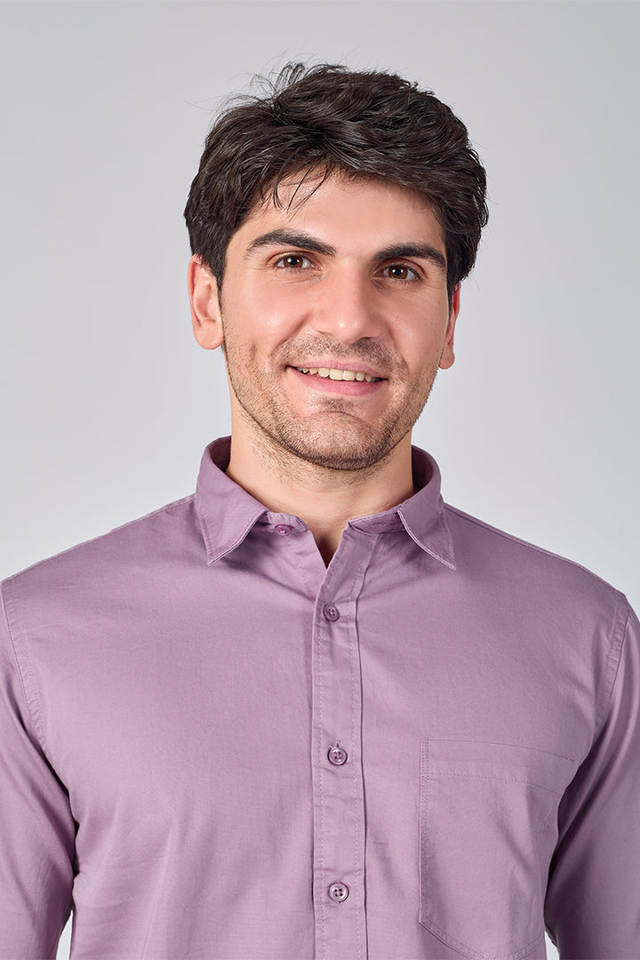 Dobby Cotton Solid Slim Fit Casual Shirt - Pink