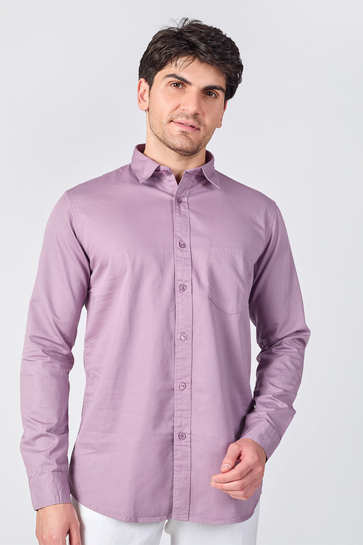 Dobby Cotton Solid Slim Fit Casual Shirt - Pink