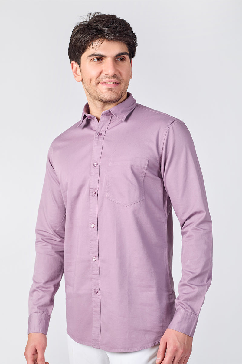 Dobby Cotton Solid Slim Fit Casual Shirt - Pink