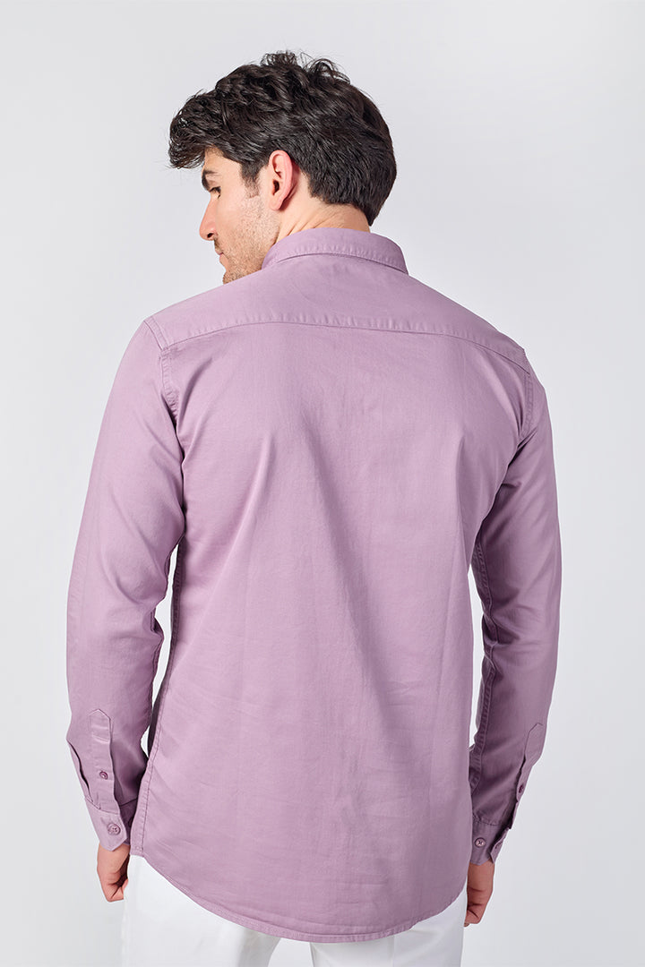 Dobby Cotton Solid Slim Fit Casual Shirt - Pink
