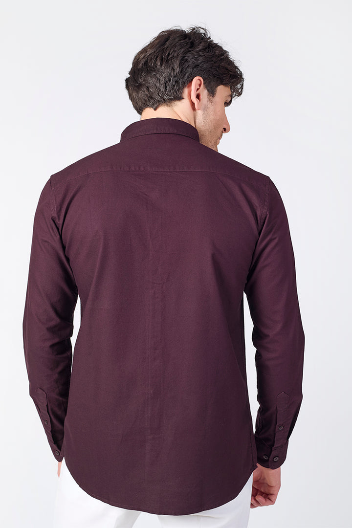 Core Lab Oxford Slim Fit Casual Shirt - Deep Plum