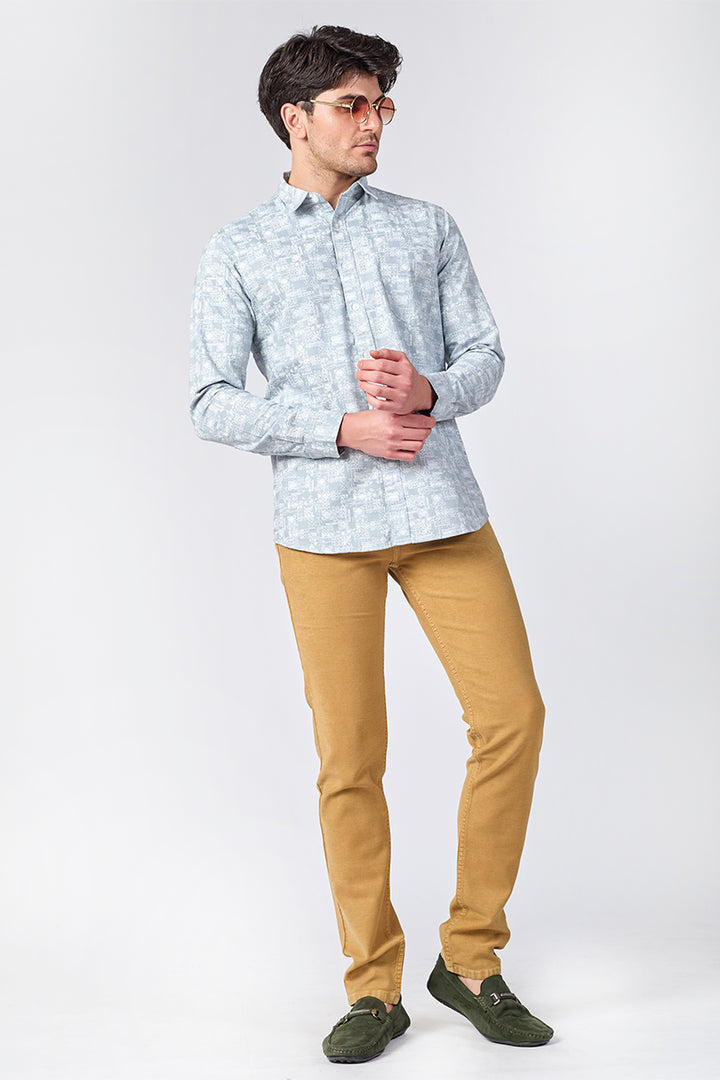 Men's Printed Full Sleeve Shirt - Nordic Sky