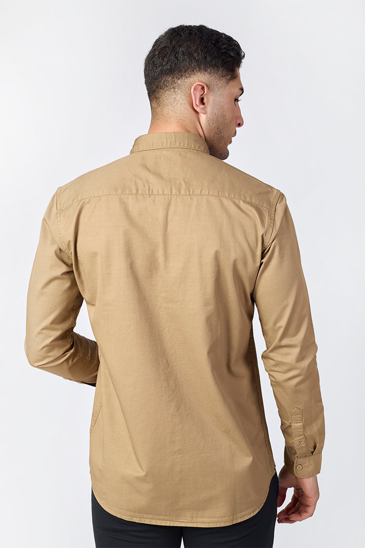 Beige Giza Slub  Shirt