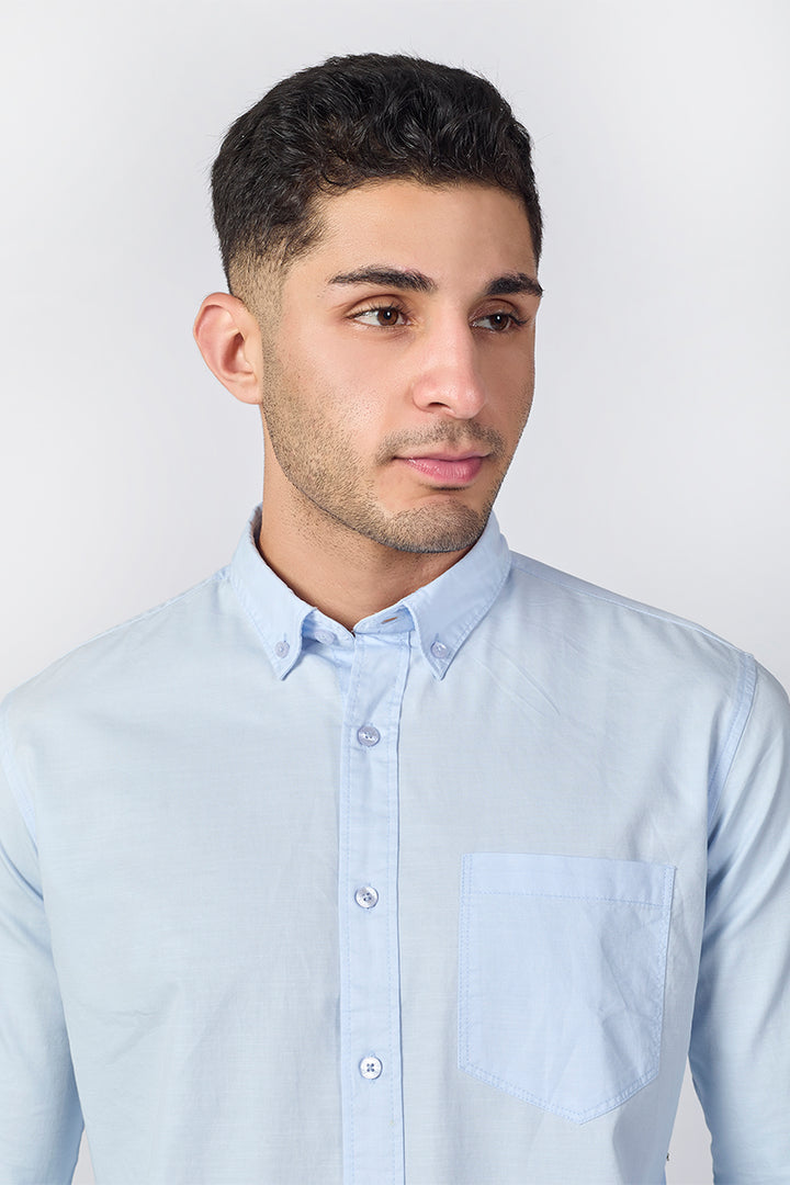 Sky Blue Giza Slub Shirt