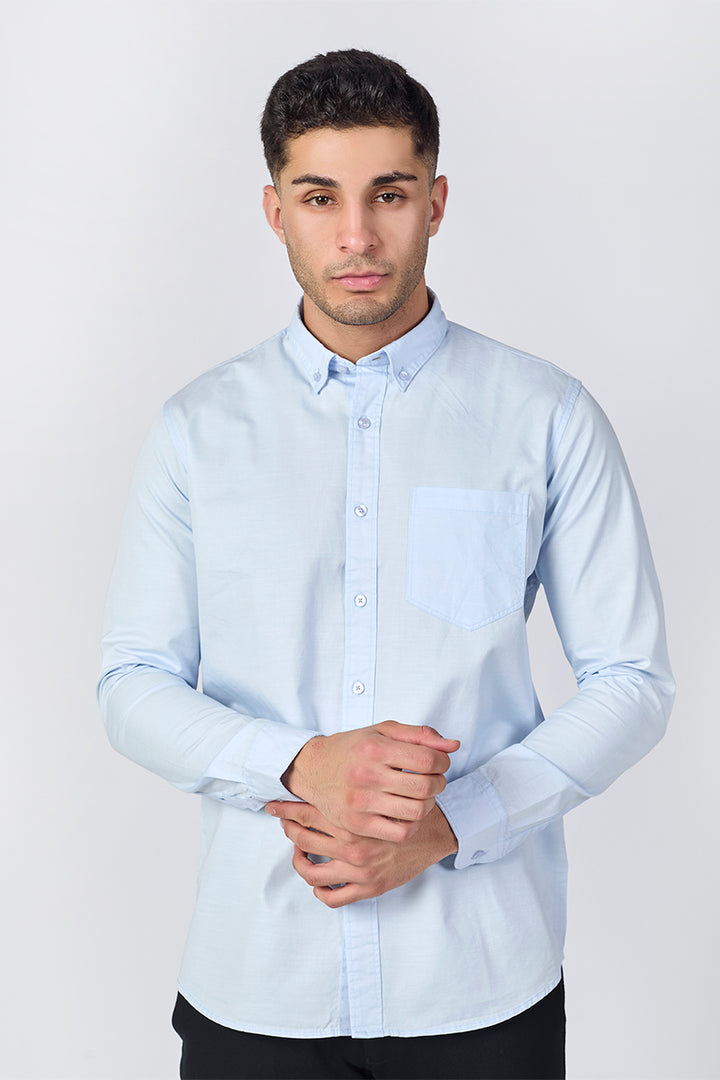 Sky Blue Giza Slub Shirt