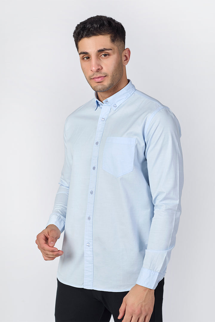 Sky Blue Giza Slub Shirt