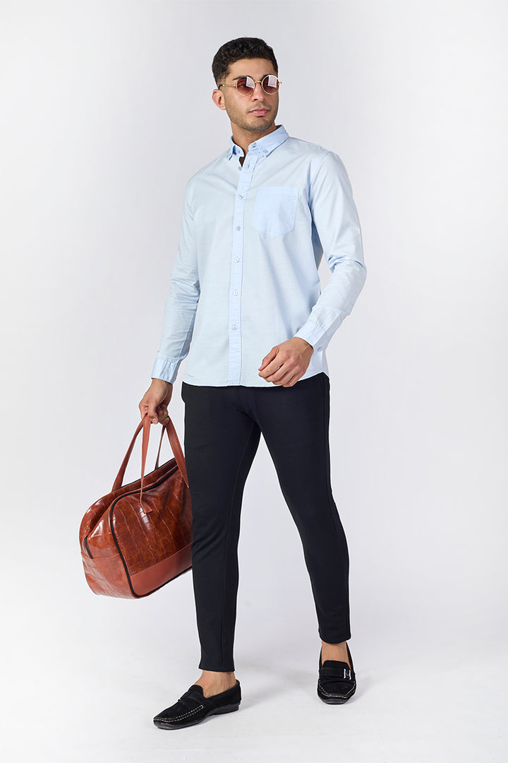 Sky Blue Giza Slub Shirt