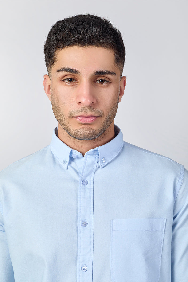 Core Lab Oxford Slim Fit Casual Shirt - Frosted Blue
