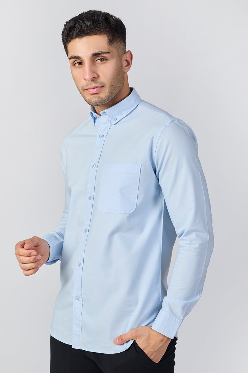 Core Lab Oxford Slim Fit Casual Shirt - Frosted Blue