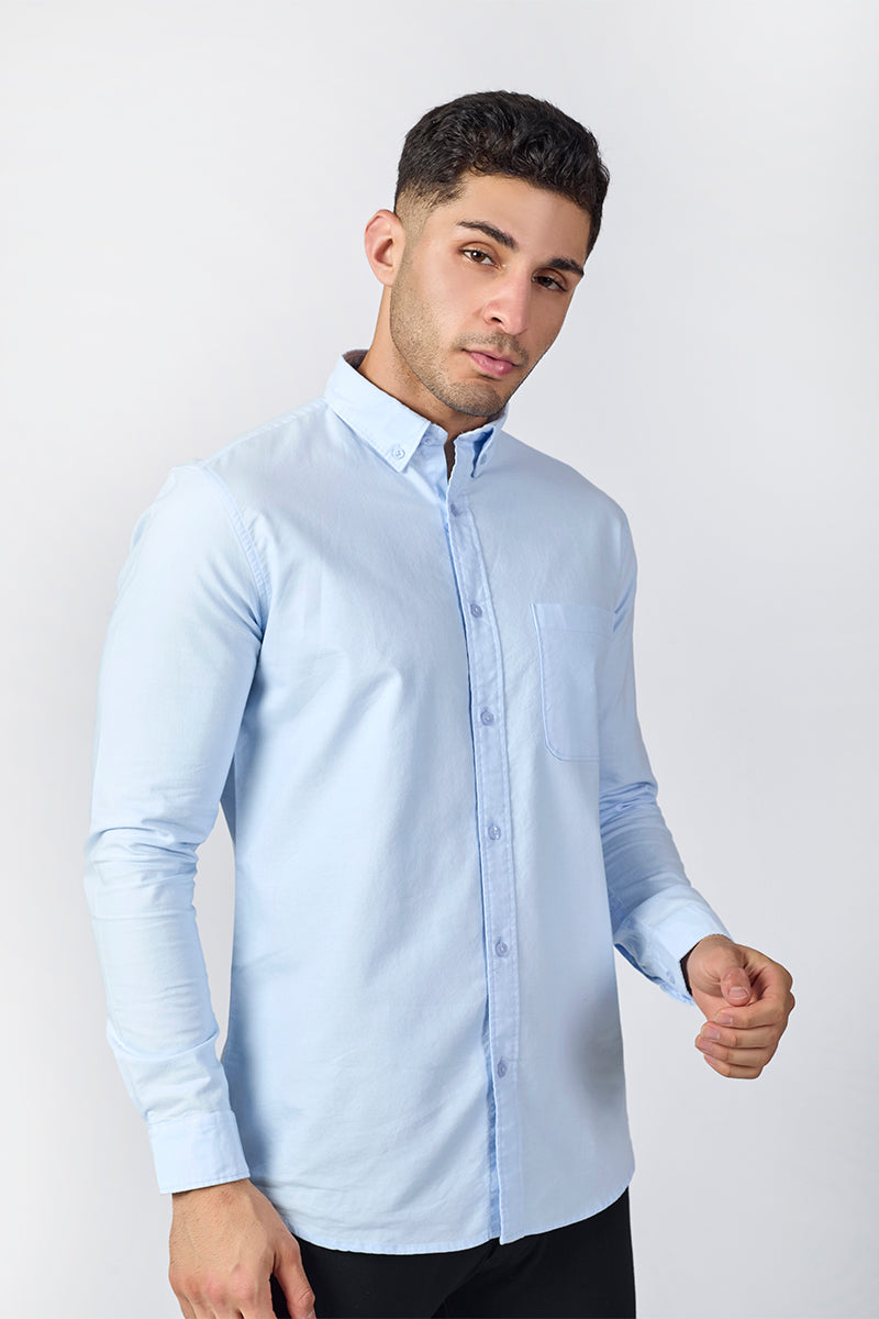 Core Lab Oxford Slim Fit Casual Shirt - Frosted Blue