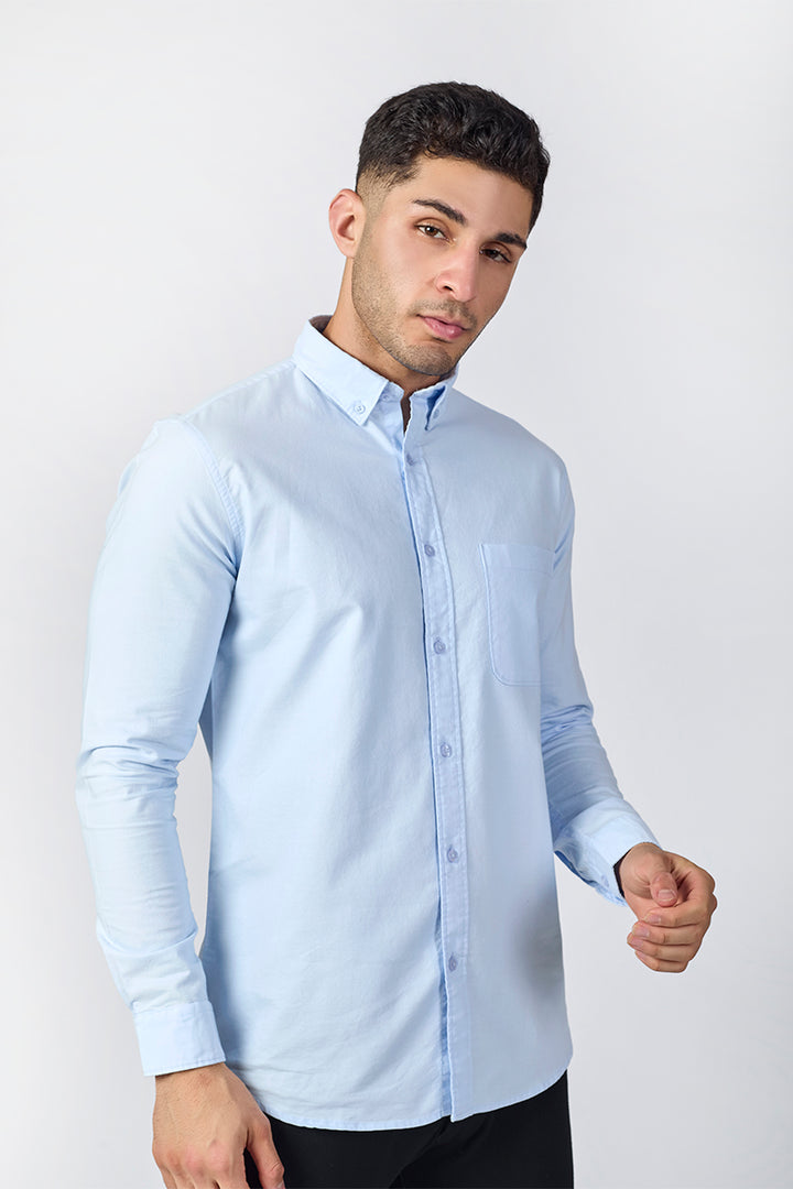 Core Lab Oxford Slim Fit Casual Shirt - Frosted Blue