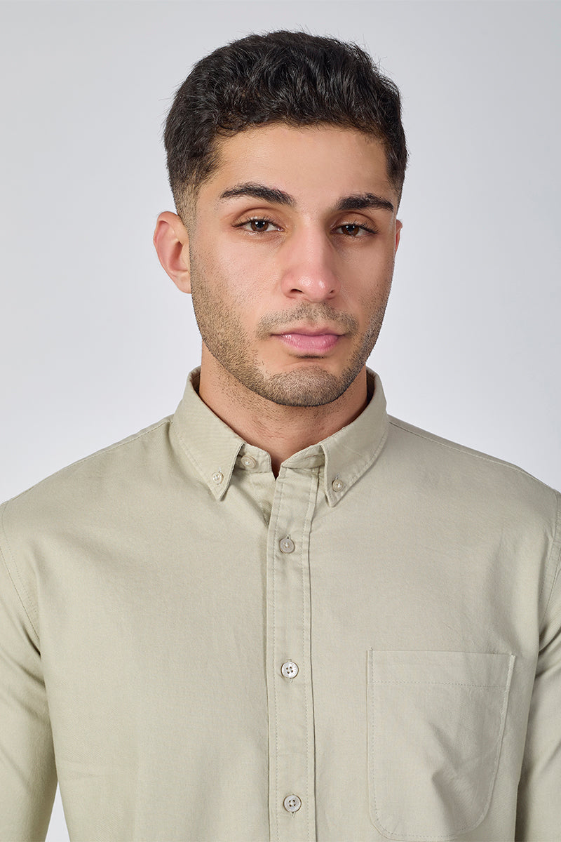 Core Lab Oxford Slim Fit Casual shirt Antique Beige