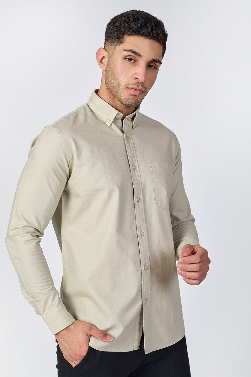 Core Lab Oxford Slim Fit Casual shirt Antique Beige