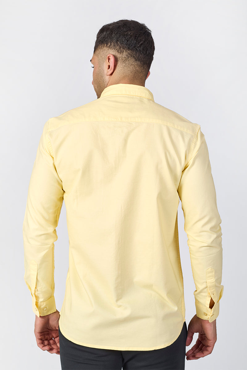 Core Lab Oxford Slim Fit Casual Shirt - Pastel Yellow