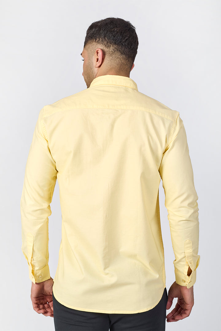 Core Lab Oxford Slim Fit Casual Shirt - Pastel Yellow