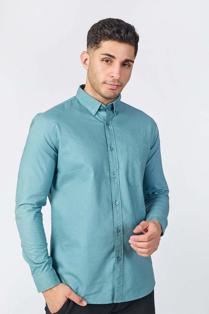 Core Lab Oxford Slim Fit Casual Shirt - Faded Turquoise