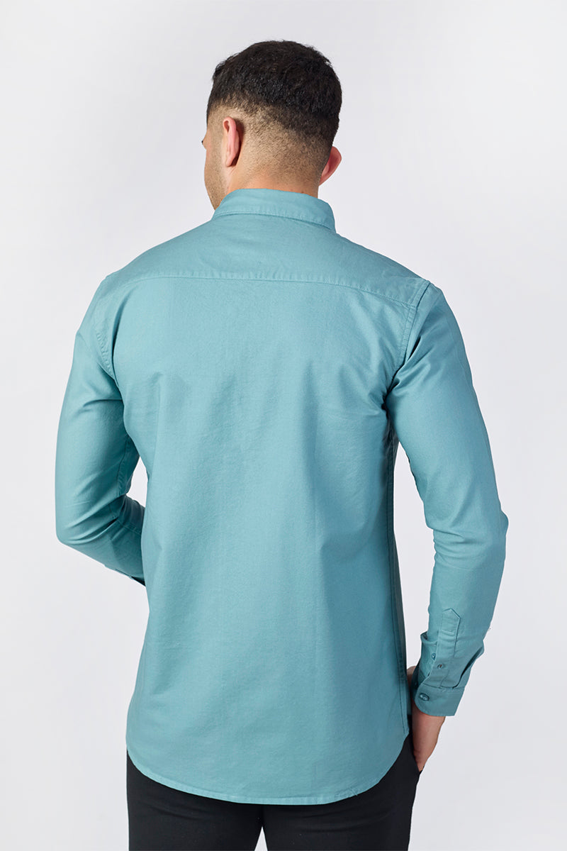 Core Lab Oxford Slim Fit Casual Shirt - Faded Turquoise