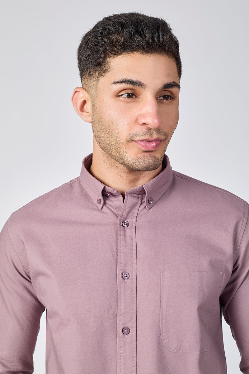 Core Lab Oxford Slim Fit Casual  Shirt - Mauve Dusk