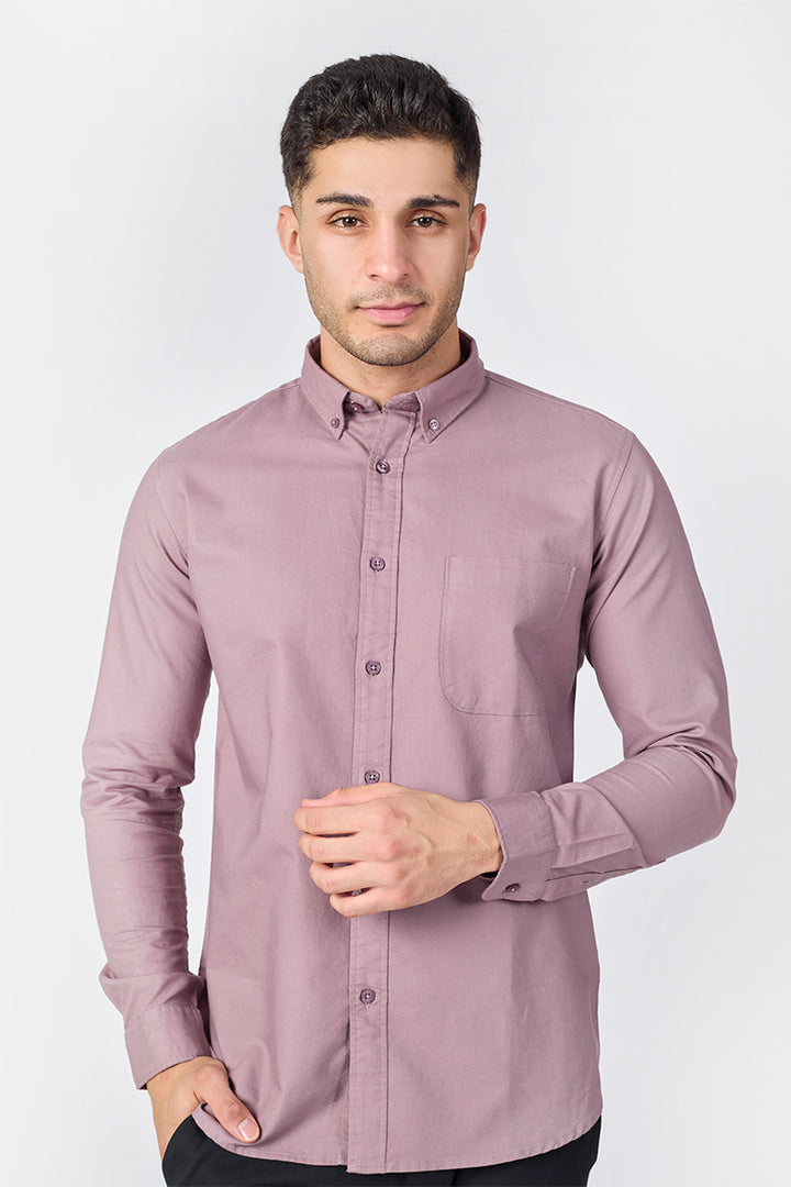 Core Lab Oxford Slim Fit Casual  Shirt - Mauve Dusk