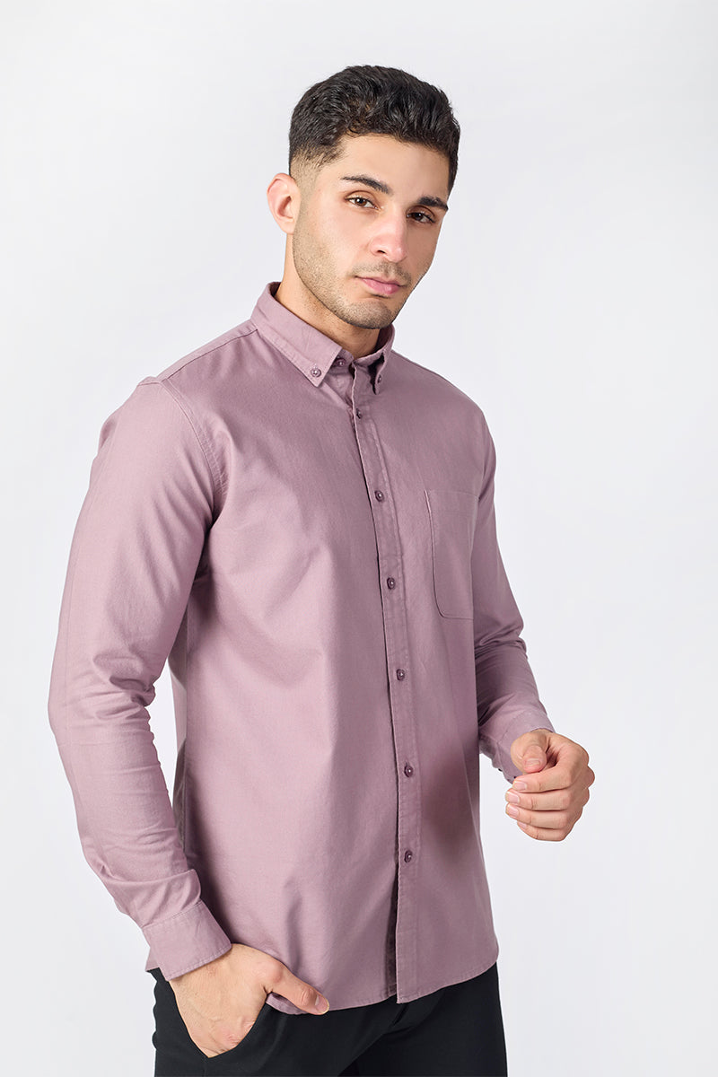 Core Lab Oxford Slim Fit Casual  Shirt - Mauve Dusk