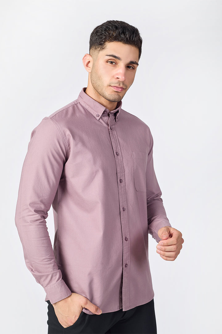 Core Lab Oxford Slim Fit Casual  Shirt - Mauve Dusk
