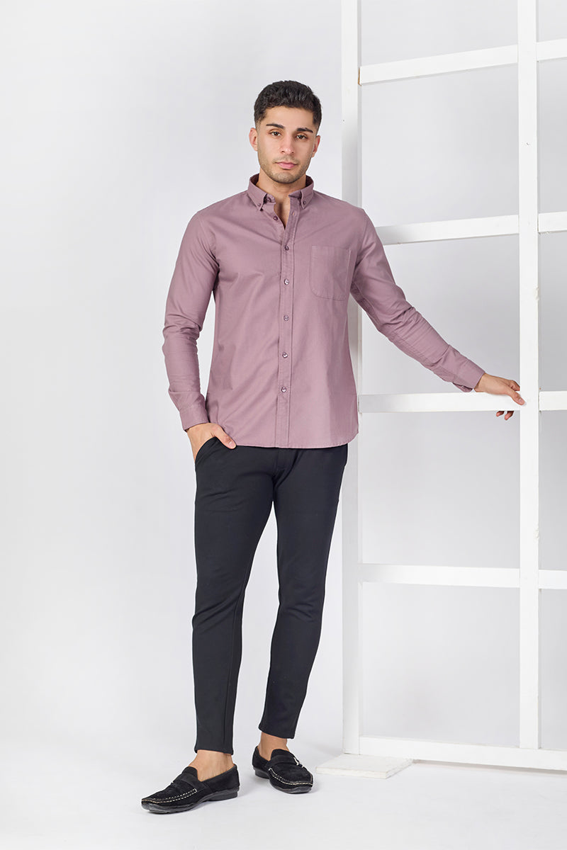 Core Lab Oxford Slim Fit Casual  Shirt - Mauve Dusk