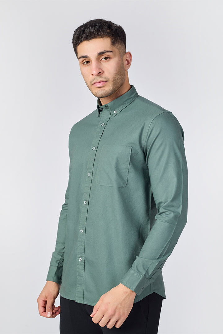 Core Lab Oxford Slim Fit Casual Shirt - Sage Green