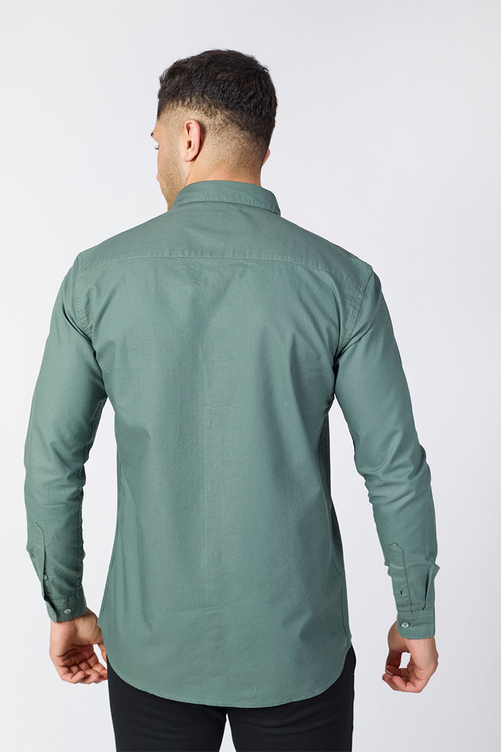 Core Lab Oxford Slim Fit Casual Shirt - Sage Green