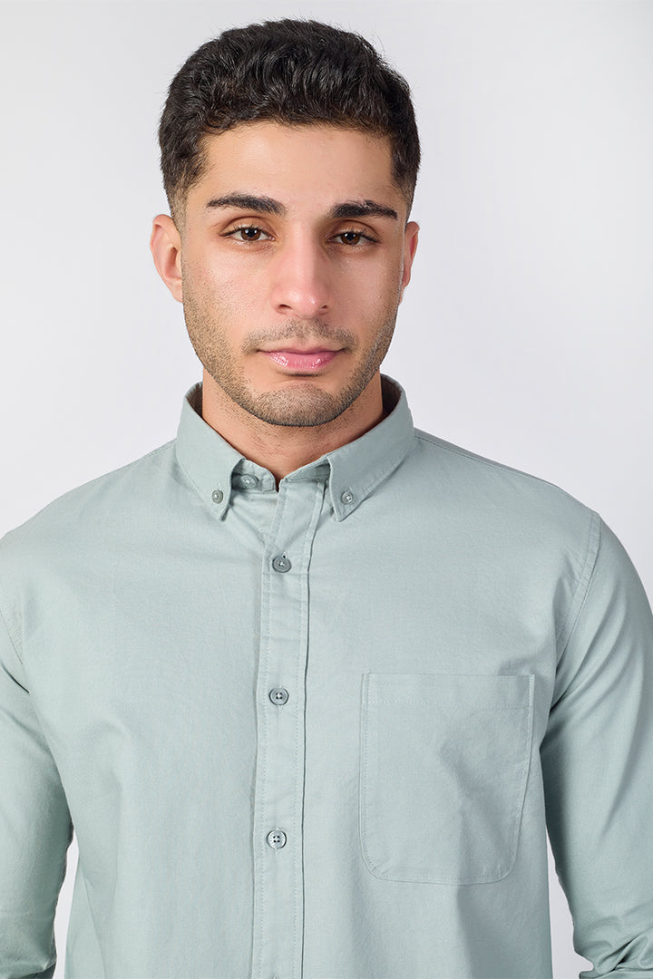 Core Lab Oxford Slim Fit Casual Shirt - Dusty Aqua Grey