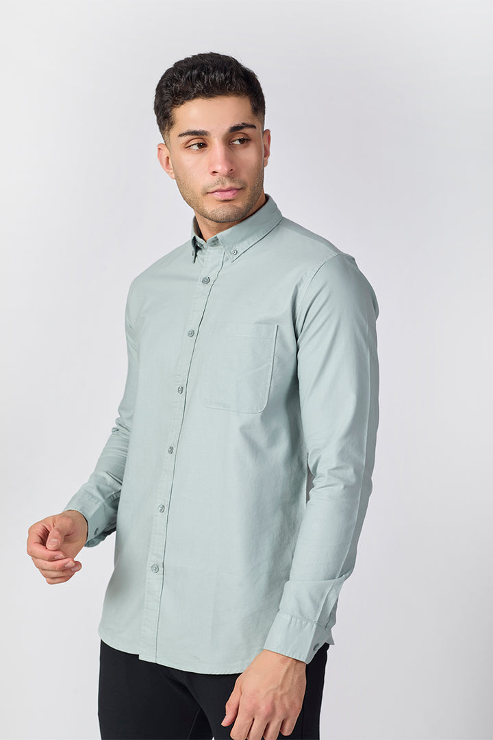 Core Lab Oxford Slim Fit Casual Shirt - Dusty Aqua Grey