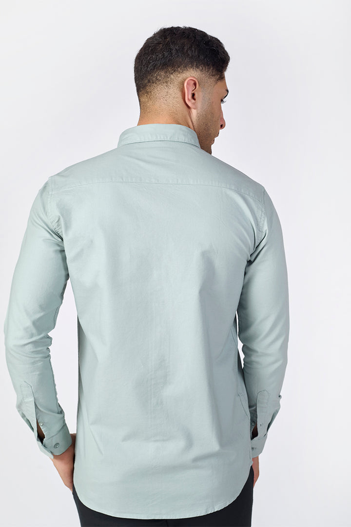 Core Lab Oxford Slim Fit Casual Shirt - Dusty Aqua Grey