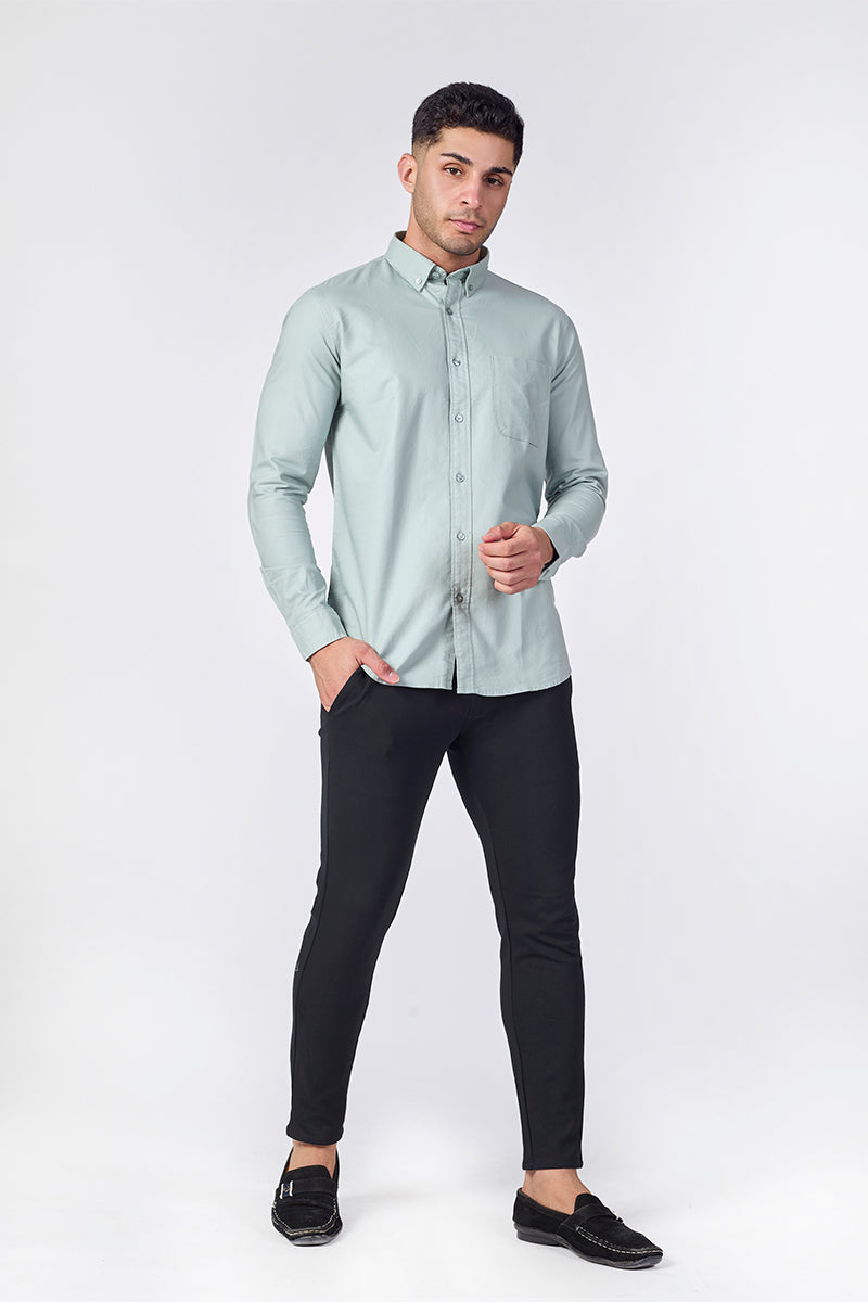 Core Lab Oxford Slim Fit Casual Shirt - Dusty Aqua Grey