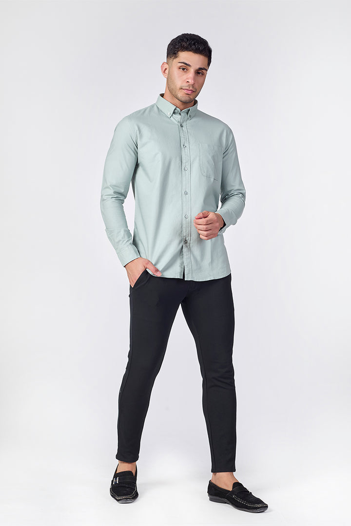 Core Lab Oxford Slim Fit Casual Shirt - Dusty Aqua Grey