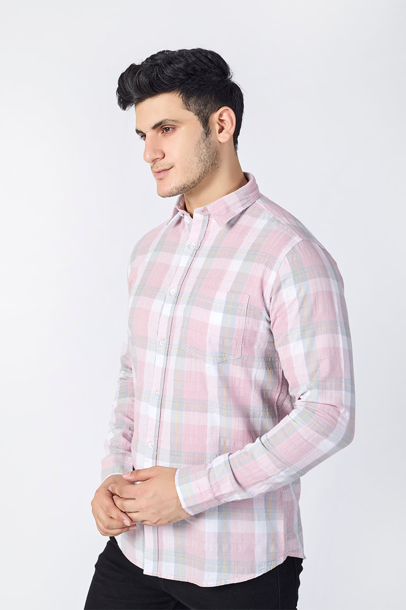 Blush Orchid Dobby Checked Shirt