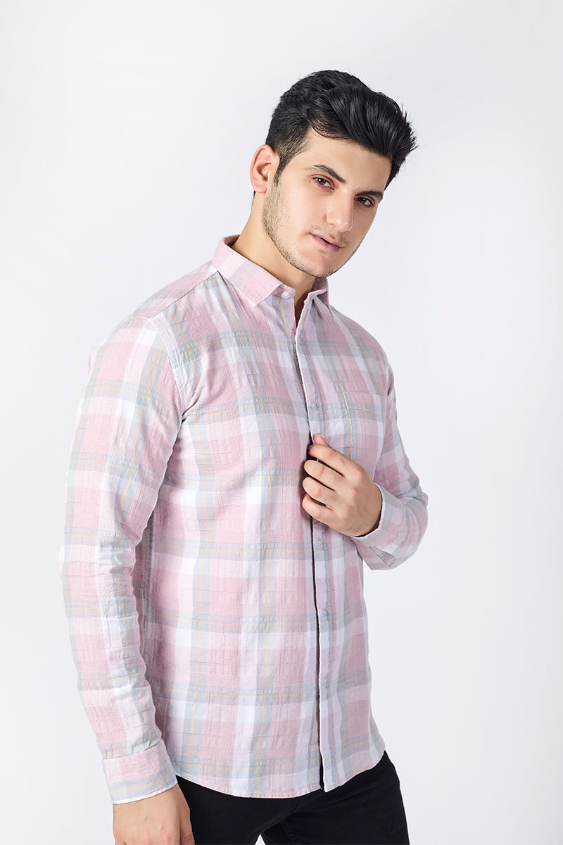 Blush Orchid Dobby Checked Shirt