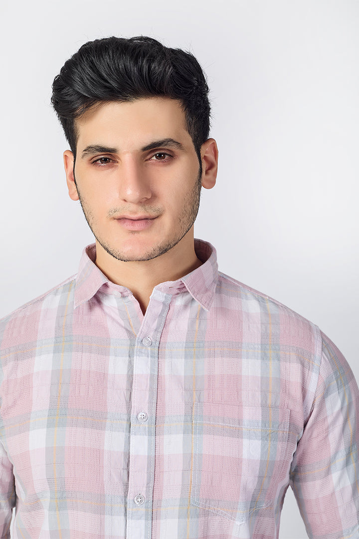 Blush Orchid Dobby Checked Shirt