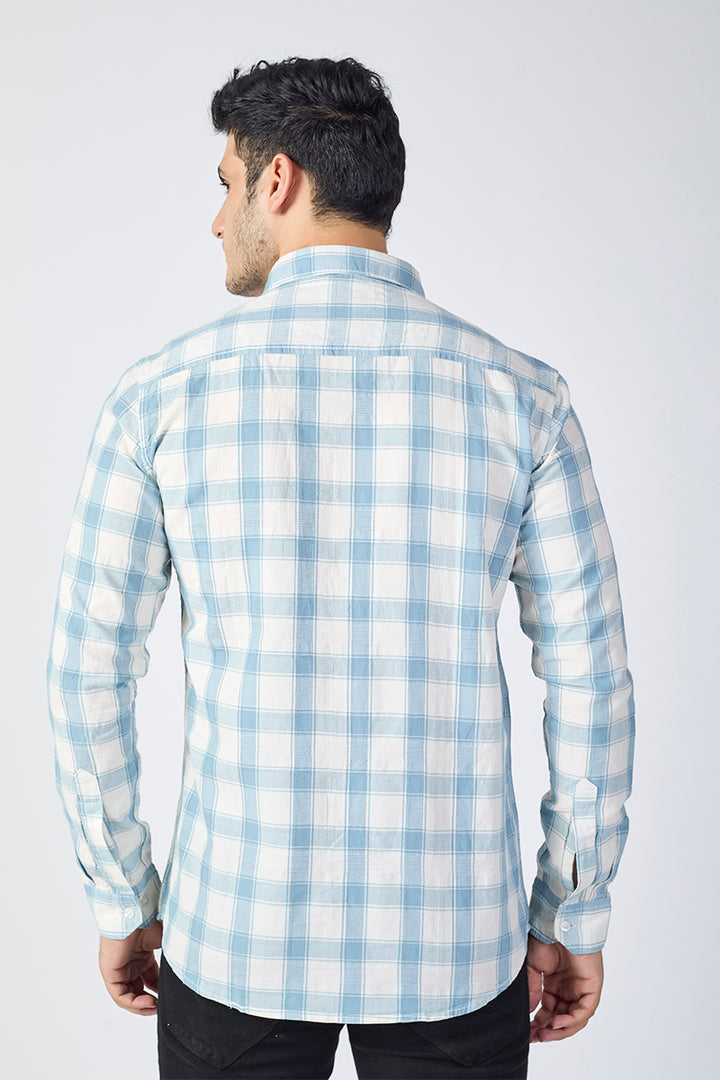 Ivory Grey Dobby Checked Shirt