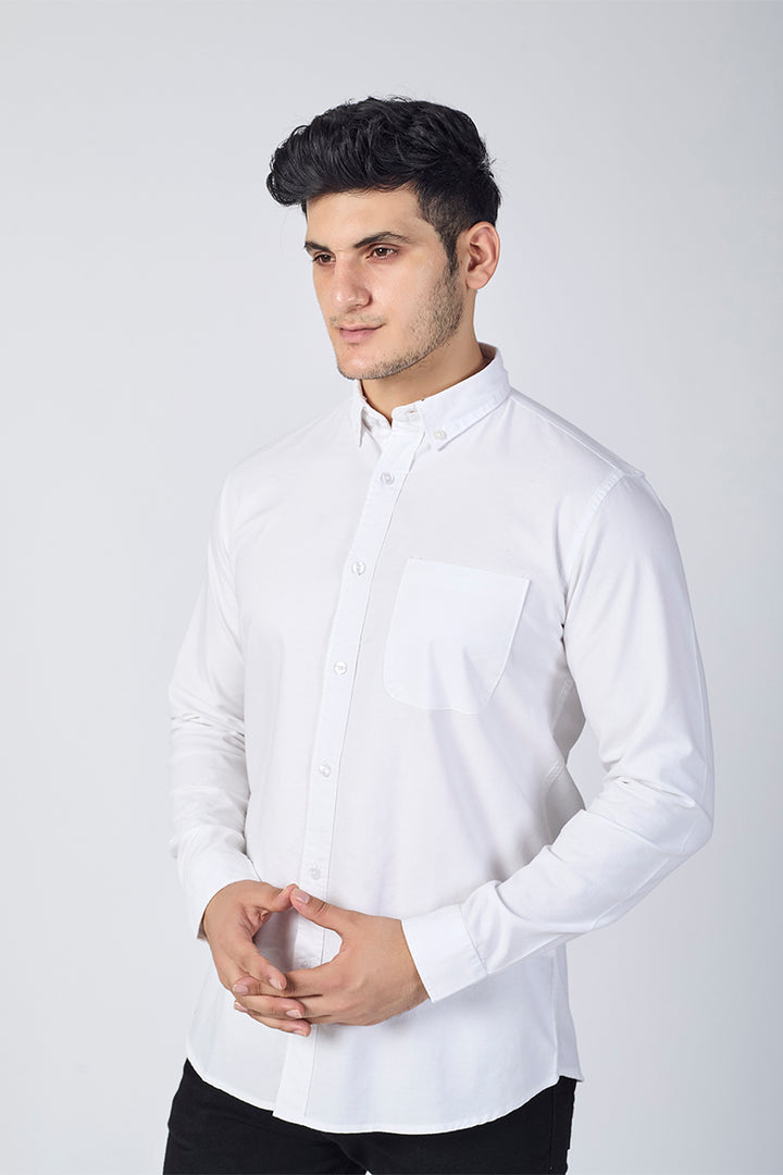 Core Lab Oxford Slim Fit Casual Shirt - White