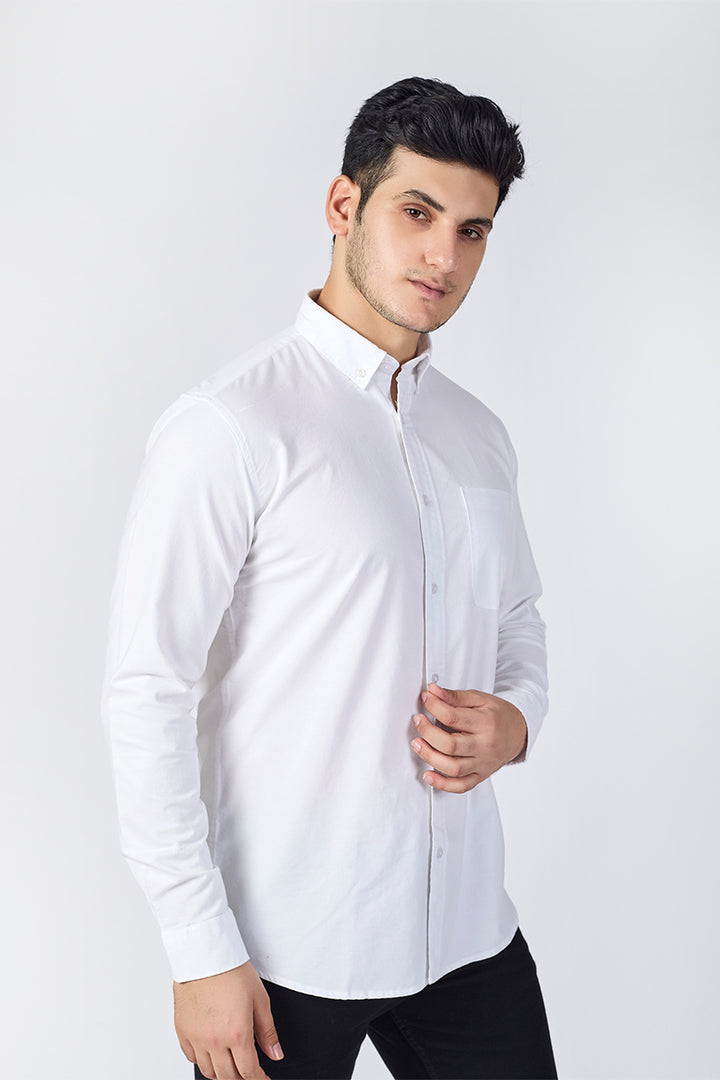 Core Lab Oxford Slim Fit Casual Shirt - White