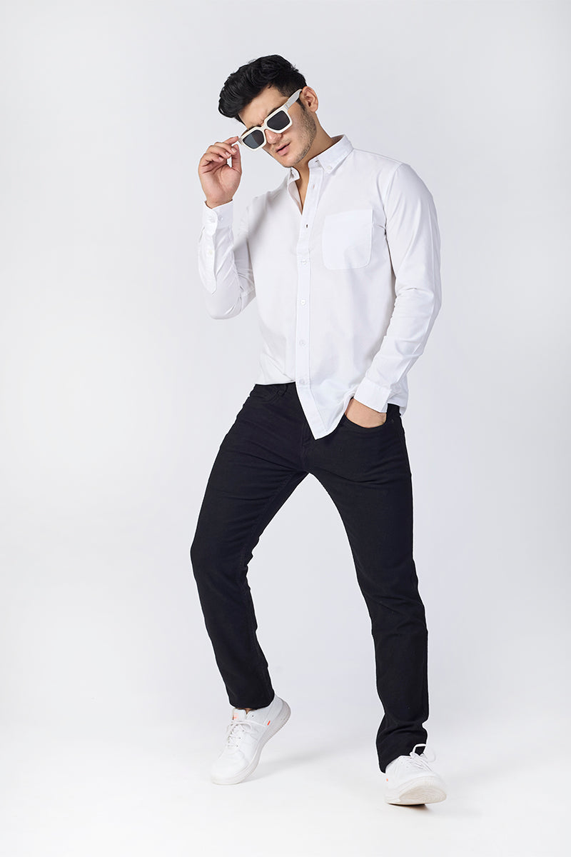 Core Lab Oxford Slim Fit Casual Shirt - White